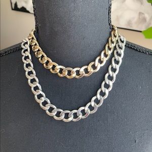 Gold and Silver Cuban Link Chain Necklaces Bundle